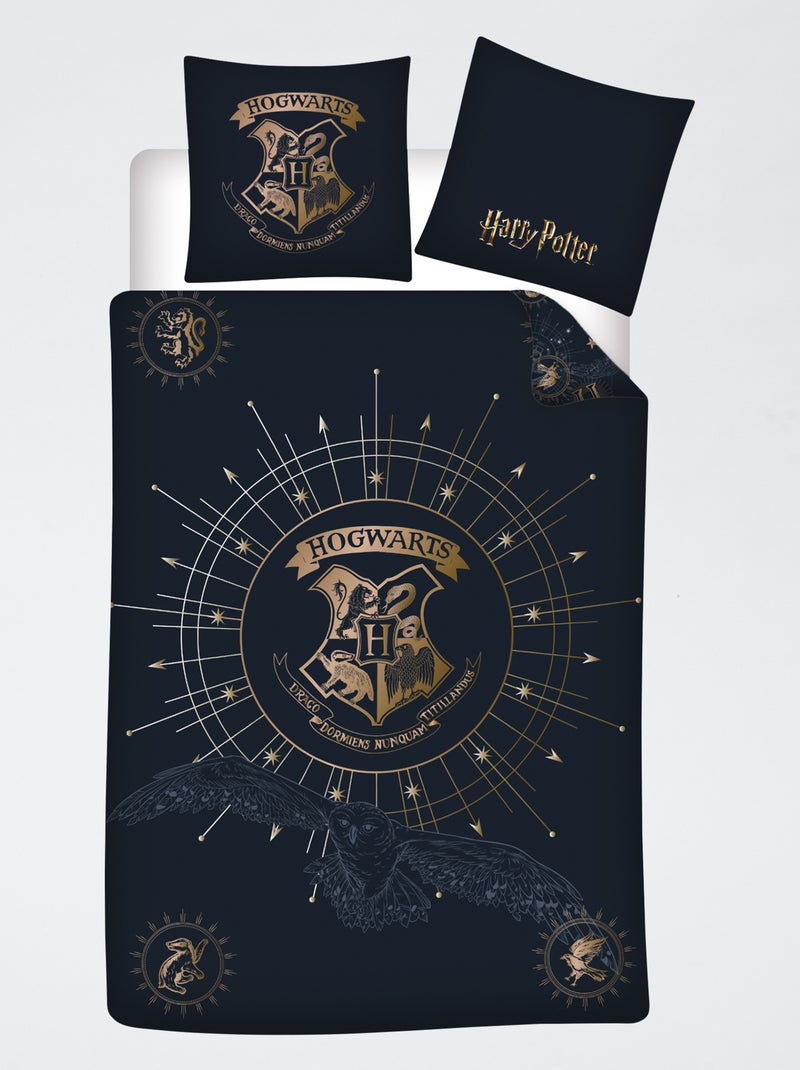 Funda nórdica 'Harry Potter' 140x200 cm con fundas de almohada Azul - Kiabi