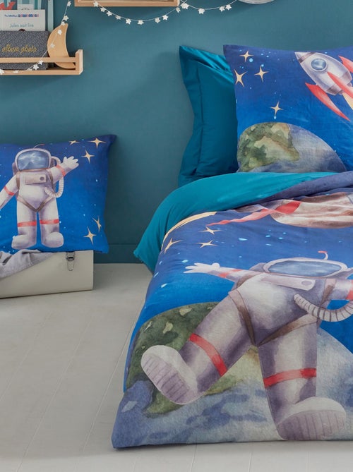 Funda nórdica infantil astronauta y cohete en percal de algodón - Kiabi