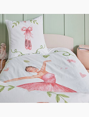 Funda nórdica infantil de percal de algodón con motivo de bailarina estrella