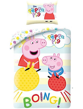 Funda nórdica infantil peppa pig boing! 140x200 cm + funda de almohada - juego de cama de algodón
