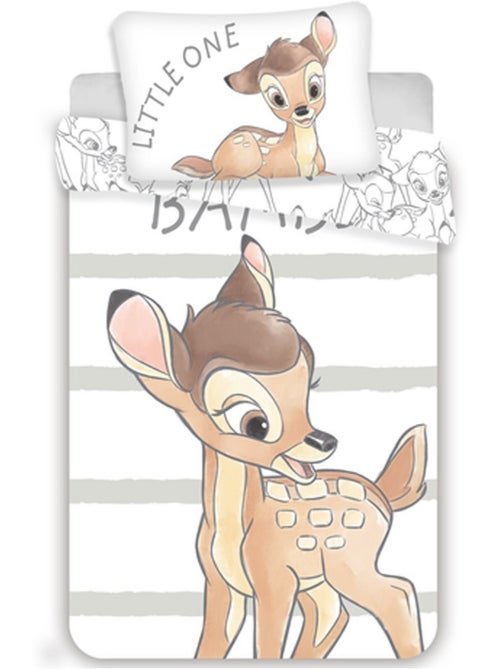 Funda nórdica infantil reversible de algodón estampado bambi disney 100 cm x 135 cm - Kiabi Funda nórdica infantil reversible de algodón estampado bambi disney 100 cm x 135 cm - Kiabi