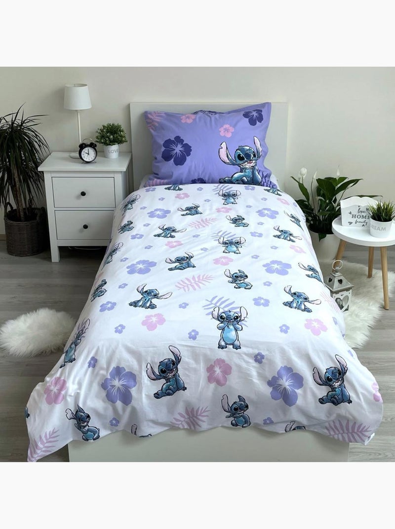Funda nórdica infantil stitch disney 140x200 cm + funda de almohada - juego de cama de algodón Violeta - Kiabi
