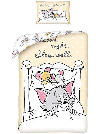 Funda nórdica infantil tom & jerry 100x135 cm + funda de almohada - ideal cama evolutiva