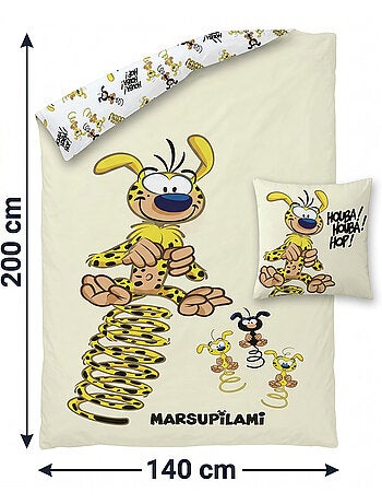 Funda Nórdica Marsupilami 140x200cm + Funda Almohada 65x65cm – Houba Houba Hop – Policotón – Licenci