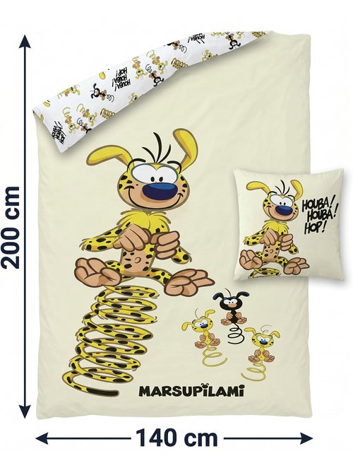 Funda Nórdica Marsupilami 140x200cm + Funda Almohada 65x65cm – Houba Houba Hop – Policotón – Licenci - Kiabi Funda Nórdica Marsupilami 140x200cm + Funda Almohada 65x65cm – Houba Houba Hop – Policotón – Licenci - Kiabi