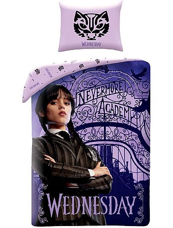 Funda nórdica miércoles "nevermore academy" 140x200 cm + funda - algodón
