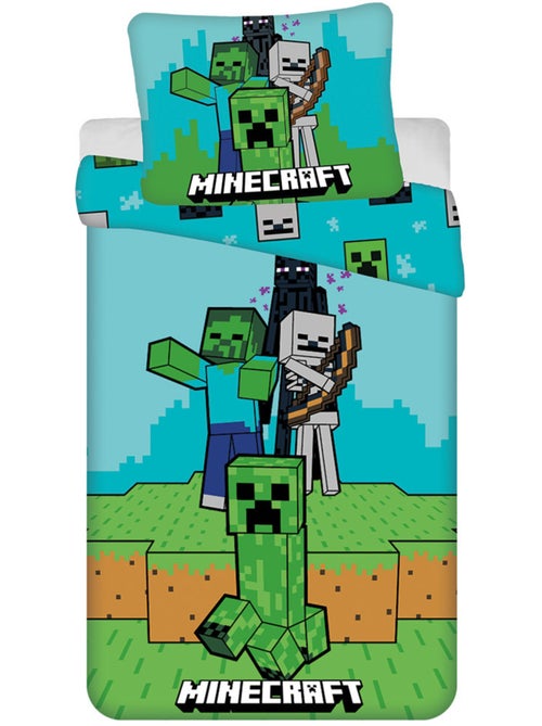 Funda nórdica minecraft survival mode 140x200 cm + funda de almohada - juego de cama infantil - Kiabi Funda nórdica minecraft survival mode 140x200 cm + funda de almohada - juego de cama infantil - Kiabi