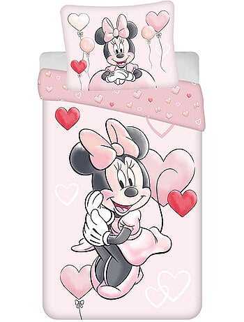 Funda nórdica minnie corazón 140x200 cm - algodón - juego de cama infantil
