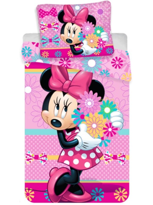 Funda nórdica minnie flores 140x200 cm + funda de almohada - juego infantil de algodón - Kiabi Funda nórdica minnie flores 140x200 cm + funda de almohada - juego infantil de algodón - Kiabi