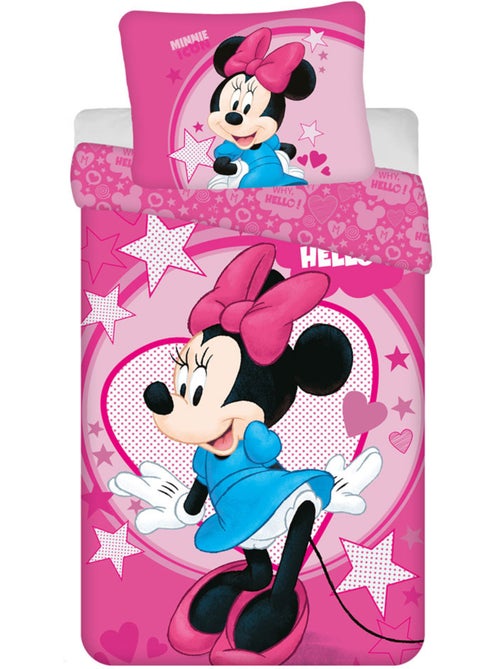 Funda nórdica minnie hello 140x00 cm + funda de almohada - juego de cama infantil - Kiabi Funda nórdica minnie hello 140x00 cm + funda de almohada - juego de cama infantil - Kiabi