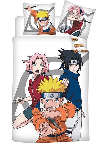 Funda Nórdica Naruto Clásico 140x200cm + Funda Almohada 65x65cm – Equipo 7 Naruto Sakura Sasuke – Po