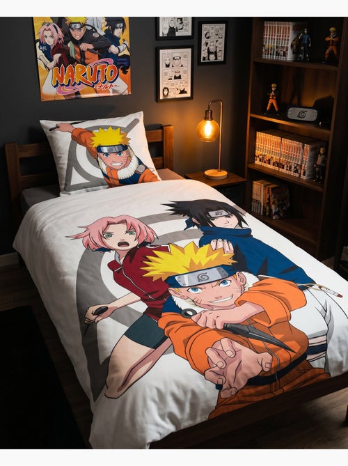 Funda Nórdica Naruto Clásico 140x200cm + Funda Almohada 65x65cm – Equipo 7 Naruto Sakura Sasuke – Po - Kiabi Funda Nórdica Naruto Clásico 140x200cm + Funda Almohada 65x65cm – Equipo 7 Naruto Sakura Sasuke – Po - Kiabi