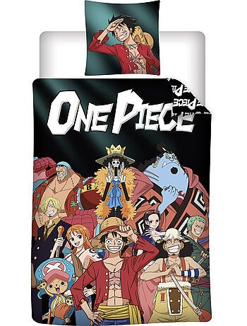 Funda Nórdica One Piece 140x200cm + Funda Almohada 65x65cm – Tripulación Sombrero de Paja – Policotó