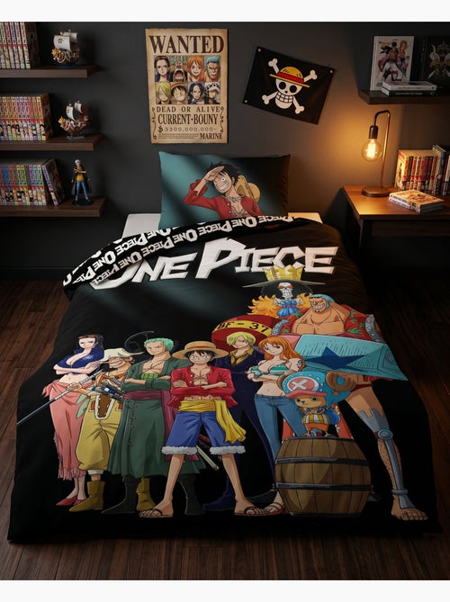 Funda Nórdica One Piece 140x200cm + Funda Almohada 65x65cm – Tripulación Sombrero de Paja – Policotó - Kiabi Funda Nórdica One Piece 140x200cm + Funda Almohada 65x65cm – Tripulación Sombrero de Paja – Policotó - Kiabi