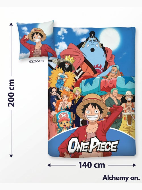 Funda Nórdica One Piece Tripulación 140x200cm + Funda Almohada 65x65cm – Luffy Zoro Nami – Policotón - Kiabi Funda Nórdica One Piece Tripulación 140x200cm + Funda Almohada 65x65cm – Luffy Zoro Nami – Policotón - Kiabi