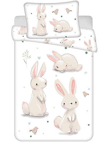 Funda nórdica para bebé 100 cm x 135 cm 100% algodón estampado con conejos cmp