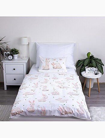 Funda nórdica para bebé 100 cm x 135 cm 100% algodón estampado con conejos cmp