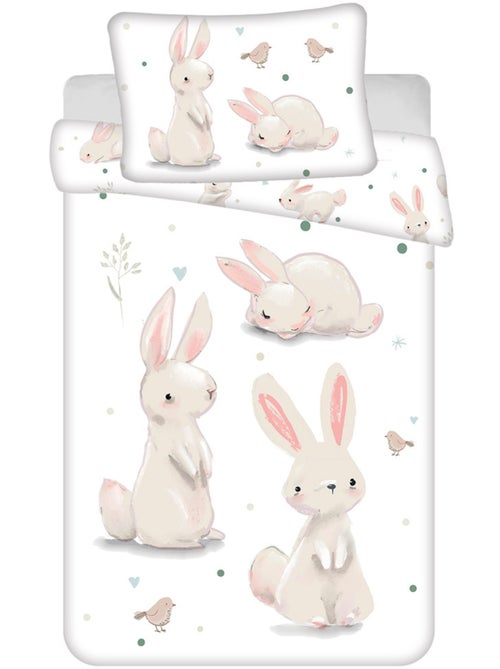 Funda nórdica para bebé 100 cm x 135 cm 100% algodón estampado con conejos cmp - Kiabi