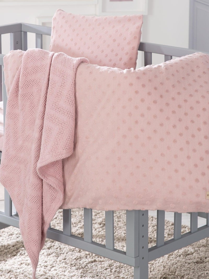 Funda nórdica para bebé + funda de almohada + sábana y manta en algodón orgánico 'Roba lil planet' Rosa pastel - Kiabi