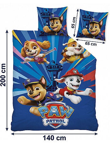 Funda Nórdica Paw Patrol 140x200cm + Funda Almohada 65x65cm – Chase Marshall Skye – Policotón – Lice