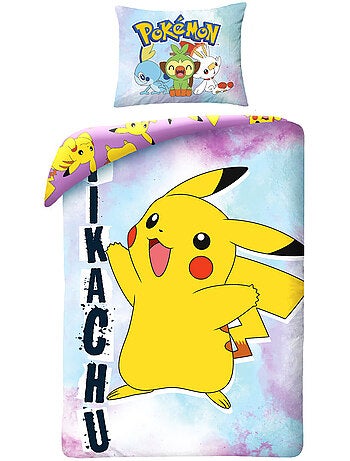 Funda nórdica pokémon pikachu 140x200 cm + funda de almohada - juego de cama infantil