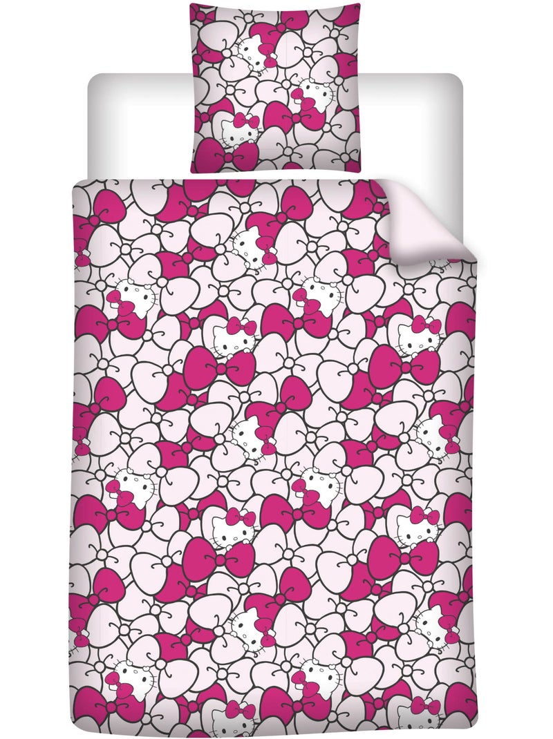 Funda nordica polialgodon hello kitty licencia oficial sanrio 140x200cm + funda 65x65cm Beige/Rosa - Kiabi