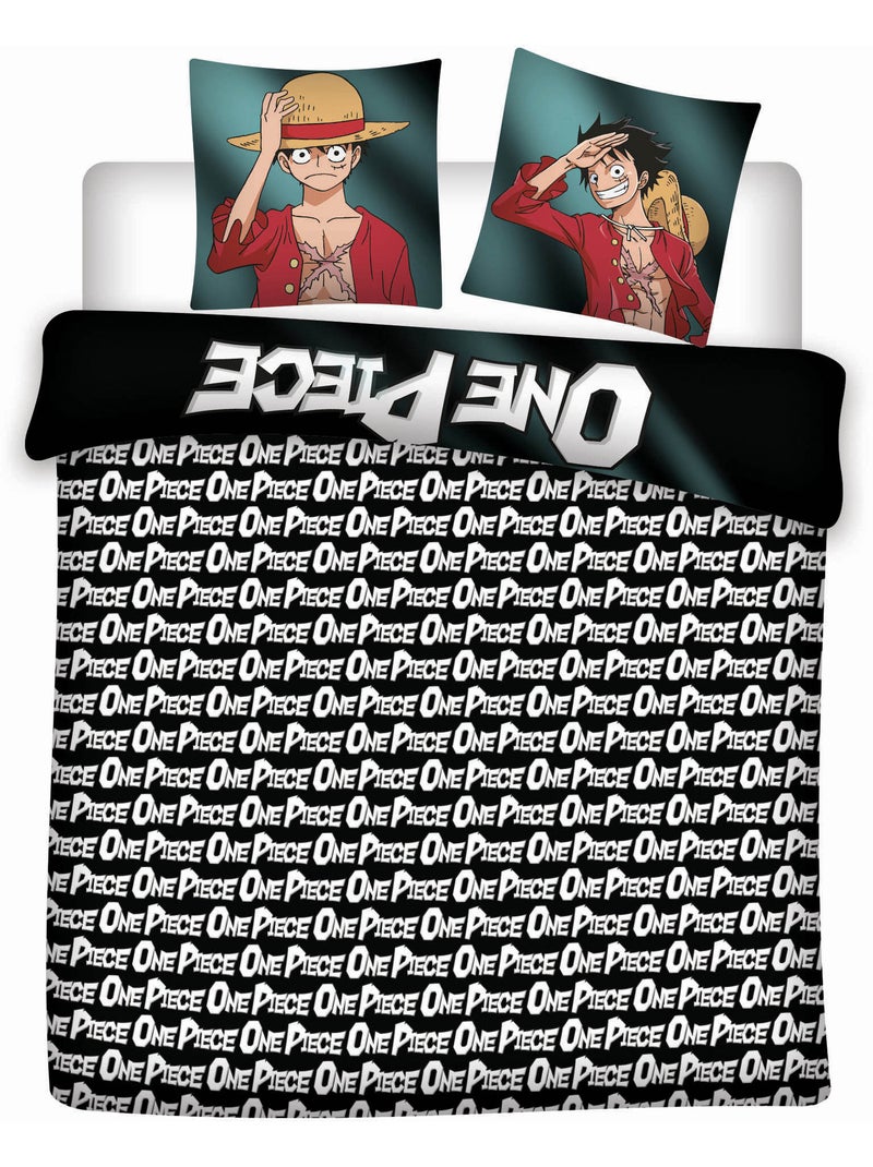 Funda Nordica Polialgodon One Piece Licencia Oficial 220x240cm + 2 Fundas 65x65cm Negro Negro - Kiabi
