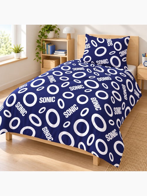 Funda nordica polialgodon sonic the hedgehog licencia oficial sega 140x200cm + funda 65x65cm - Kiabi