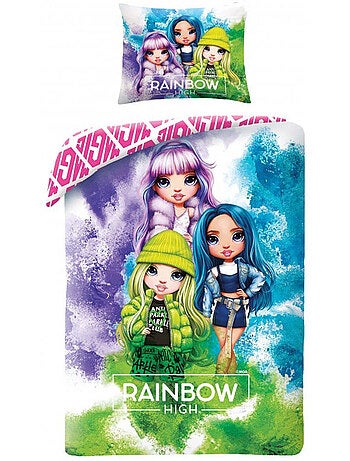 Funda nórdica rainbow high 140x200 cm + funda de almohada - juego de cama infantil