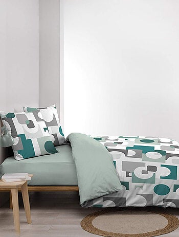 Funda nórdica reversible + 1 funda de almohada – algodón 57 hilos – estampado octopia