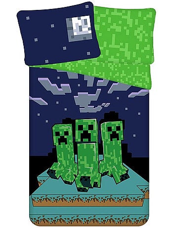 Funda nórdica reversible de algodón minecraft 140 cm x 200 cm con funda de almohada