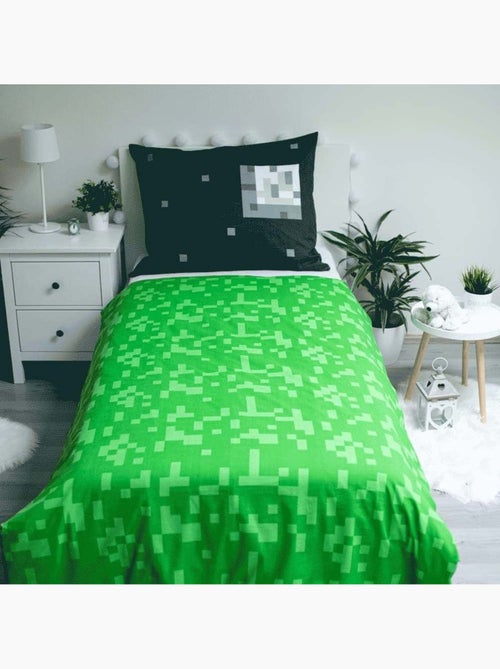 Funda nórdica reversible de algodón minecraft 140 cm x 200 cm con funda de almohada - Kiabi Funda nórdica reversible de algodón minecraft 140 cm x 200 cm con funda de almohada - Kiabi
