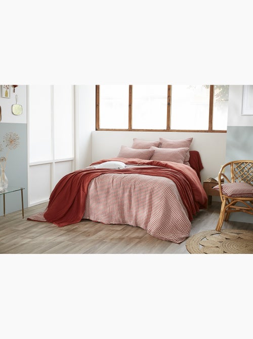 Funda nórdica reversible – gasa de algodón tejida teñida – cuadros vichy - vickie - Kiabi Funda nórdica reversible – gasa de algodón tejida teñida – cuadros vichy - vickie - Kiabi