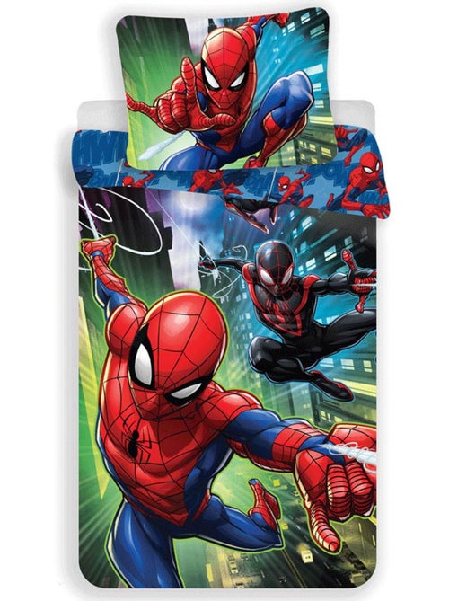 Funda nórdica spider-man miles morales 140x200 cm + funda de almohada - juego de cama de algodón - Kiabi Funda nórdica spider-man miles morales 140x200 cm + funda de almohada - juego de cama de algodón - Kiabi