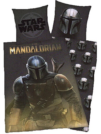 Funda nórdica star wars mandalorian 140x200 cm + funda de almohada - licencia oficial