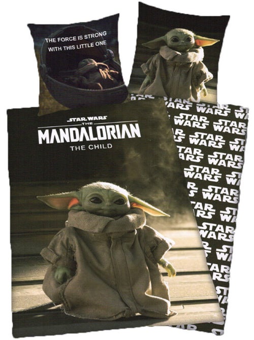 Funda nórdica star wars yoda 140x200 cm + funda de almohada - juego para cama individual - Kiabi Funda nórdica star wars yoda 140x200 cm + funda de almohada - juego para cama individual - Kiabi