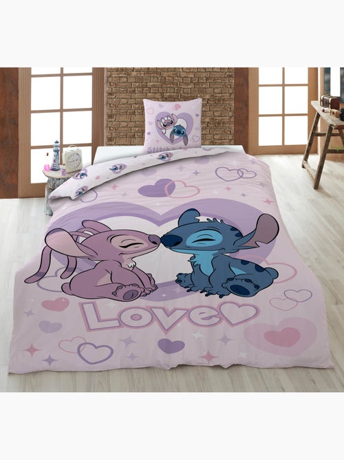 Funda nordica stitch y angel love licencia oficial disney 220x240cm + fundas 65x65cm - Kiabi Funda nordica stitch y angel love licencia oficial disney 220x240cm + fundas 65x65cm - Kiabi