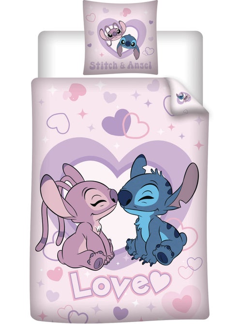 Funda nordica stitch y angel love licencia oficial disney 220x240cm + fundas 65x65cm - Kiabi Funda nordica stitch y angel love licencia oficial disney 220x240cm + fundas 65x65cm - Kiabi