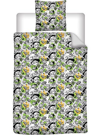 Funda Nórdica Tortugas Ninja TMNT 140x200cm + Funda Almohada 65x65cm – 4 Tortugas Nueva York – Polic