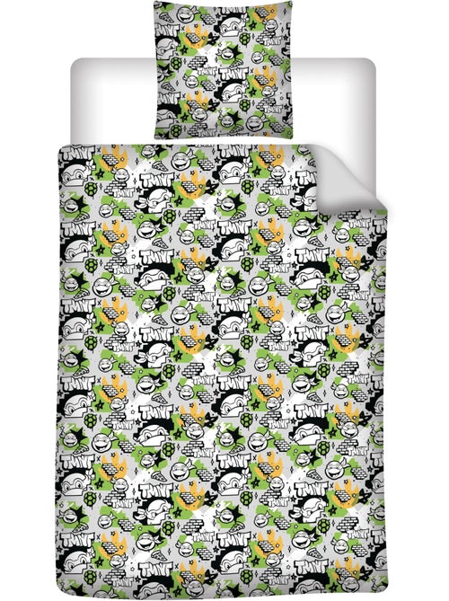 Funda Nórdica Tortugas Ninja TMNT 140x200cm + Funda Almohada 65x65cm – 4 Tortugas Nueva York – Polic - Kiabi Funda Nórdica Tortugas Ninja TMNT 140x200cm + Funda Almohada 65x65cm – 4 Tortugas Nueva York – Polic - Kiabi