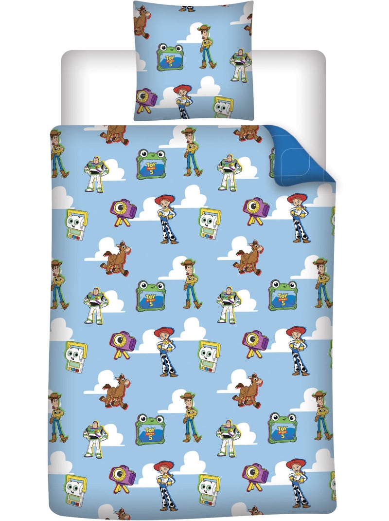 Funda Nórdica Toy Story Disney Pixar 140x200cm + Funda Almohada 65x65cm – Buzz Jessie – Policotón – Beige/Verde/Azul - Kiabi