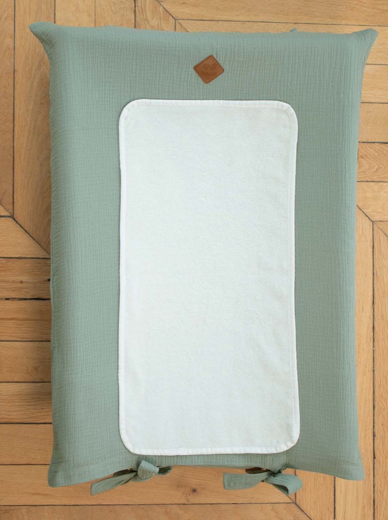 Funda para cambiador de bebé de gasa de algodón | SEVIRA KIDS Verde agua - Kiabi