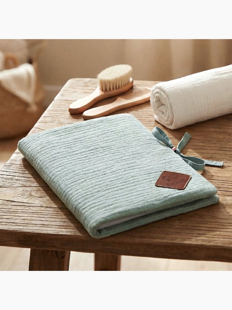 Funda para cartilla de salud en gasa de algodón | SEVIRA KIDS Verde agua - Kiabi