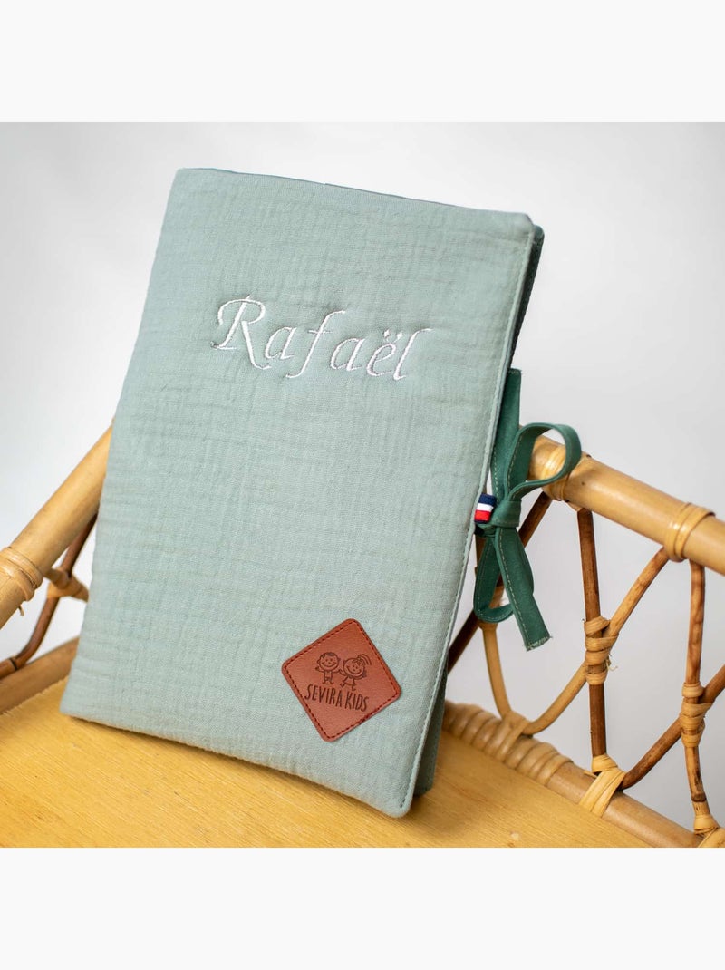 Funda para cartilla de salud en gasa de algodón | SEVIRA KIDS Verde agua - Kiabi