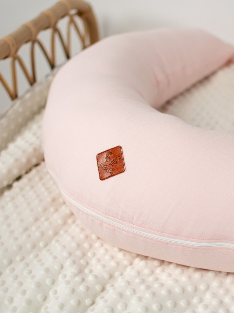 Funda para cojín de maternidad y lactancia en gasa de algodón | SEVIRA KIDS Rosa - Kiabi