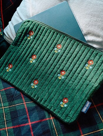Funda para ordenador 'Kiabi x Painvin' en terciopelo de algodón