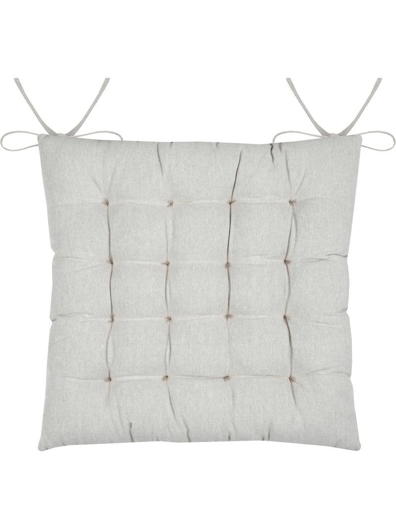 Funda para silla de polialgodón acolchado de 16 puntos con lazos Blanco - Kiabi