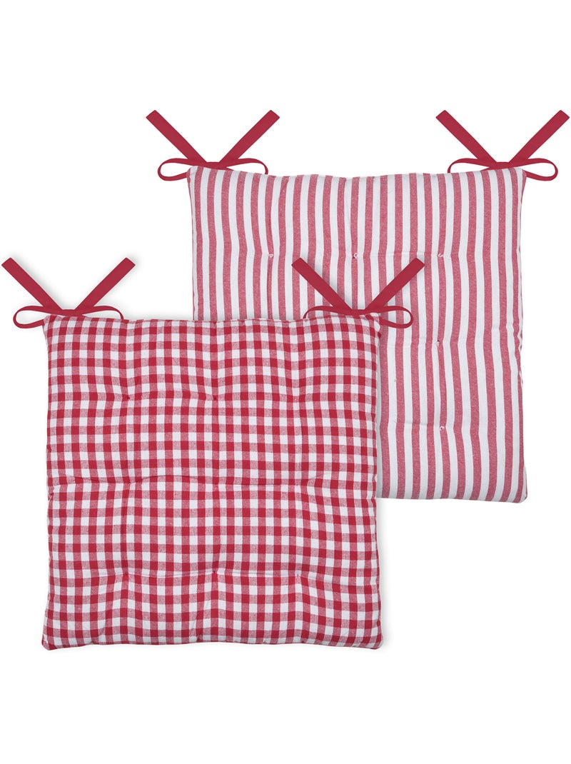 Funda para silla de polialgodón de 9 puntas y doble cara Rojo - Kiabi