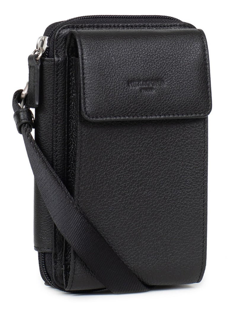 Funda para teléfono con billetera - detener rfid - cuero confort hexagona Negro - Kiabi