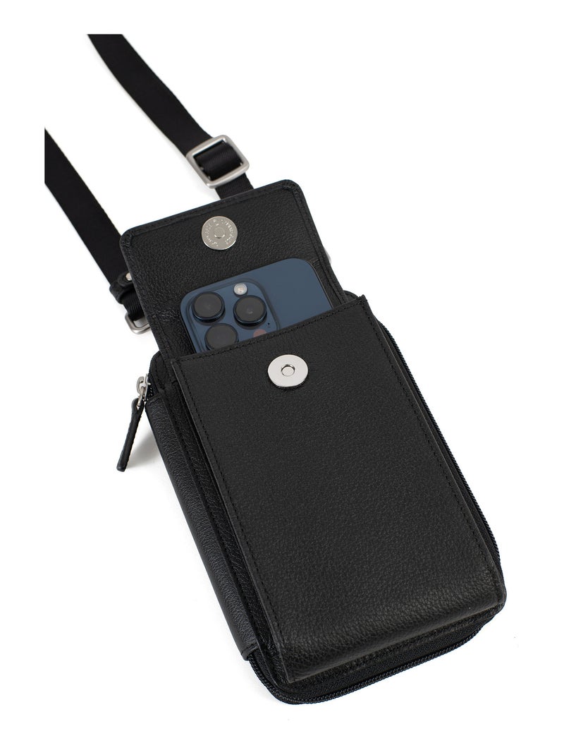 Funda para teléfono con billetera - detener rfid - cuero confort hexagona Negro - Kiabi